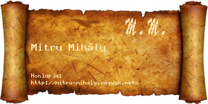 Mitru Mihály névjegykártya